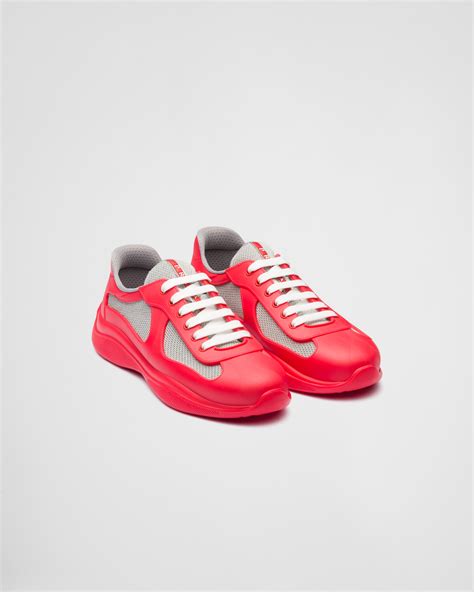 men red prada sneakers|red round pradas.